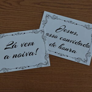 2 Plaquinhas para Pajens e Daminhas - Pronta Entrega