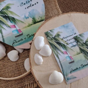 Kit Casamento Praia | Lágrimas de Alegria + Ventarola