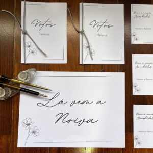 Kit Casamento | Caderno Votos + Plaquinha + Lágrimas Alegria