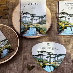 Kit Casamento | Caderno Votos + Ventarola + Lágrimas Alegria