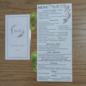 Menu + Lágrimas de Alegria | Kit Casamento