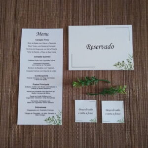 Menu + Reservado Mesa + Vale Conforto | Kit Casamento