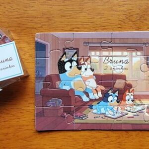 Lembrancinha Quebra Cabeça Bluey e Bingo