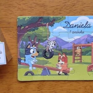 Lembrancinha Quebra Cabeça Bluey e Bingo