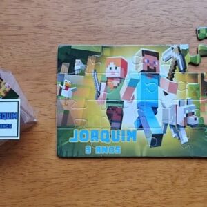 Lembrancinha Quebra Cabeça Minecraft