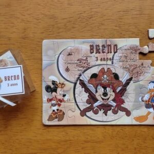 Lembrancinha Quebra Cabeça Turma do Mickey Pirata
