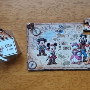 Lembrancinha Quebra Cabeça Turma do Mickey Pirata