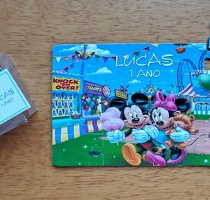 Lembrancinha Quebra Cabeça Turma do Mickey