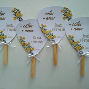 Leque Personalizado | Flores Amarelas