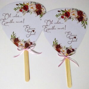 Leque Personalizado | Floral Marsala