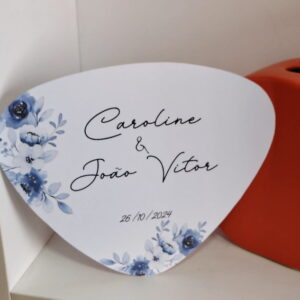 Leque Ventarola Personalizado | Azul Serenity