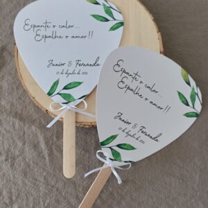 Leque Personalizado | Folhas Verdes