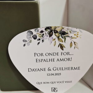 Leque Ventarola Personalizado | Folhas Verdes