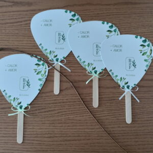 Leque Personalizado | Folhas Verdes
