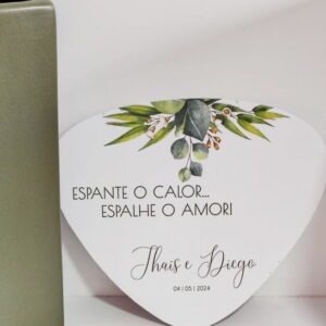 Leque Ventarola Personalizado | Folhas Verdes