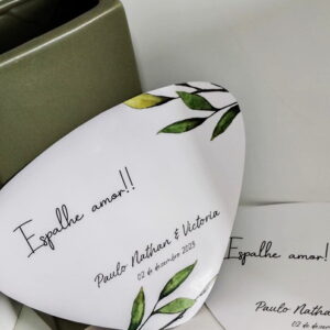 Leque Ventarola Personalizado | Folhas Verdes
