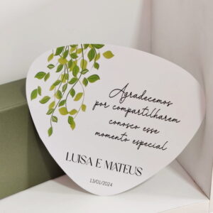 Leque Ventarola Personalizado | Folhas Verdes