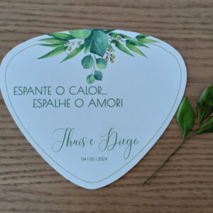 Leque Personalizado | Folhas Verdes
