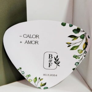 Leque Ventarola Personalizado | Folhas Verdes