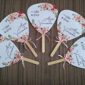Leque Personalizado | Floral Rosa