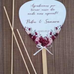 Leque Personalizado | Floral Marsala