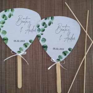 Leque Personalizado | Folhas Verdes