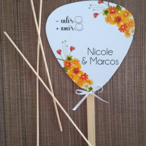 Leque Personalizado | Flores Amarelas