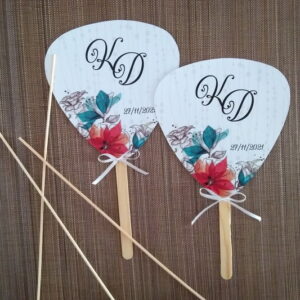 Leque Personalizado | Flores Vermelhas