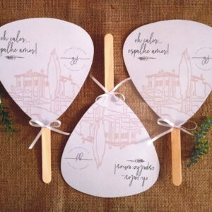 Leque Personalizado | Aquarela do Local do Casamento