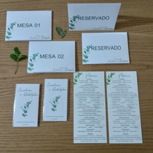 Menu +reservado +marcador +lágrimas Alegria | Kit Casamento