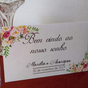 Plaquinha de Mesa Bem Vindo