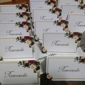PLAQUINHA RESERVADO | FLORAL MARSALA
