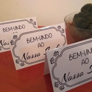 Plaquinha de Mesa Bem Vindo