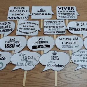 Plaquinhas Divertidas | Aniversário 90 Anos