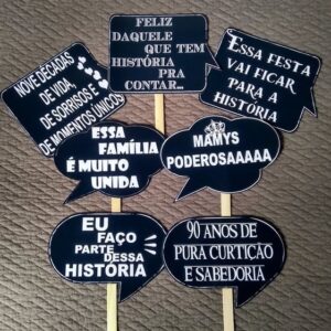 Plaquinhas Divertidas | Aniversário 90 Anos
