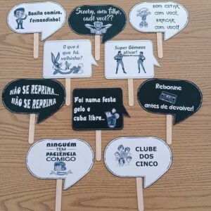 Plaquinhas Divertidas Tema Anos 80
