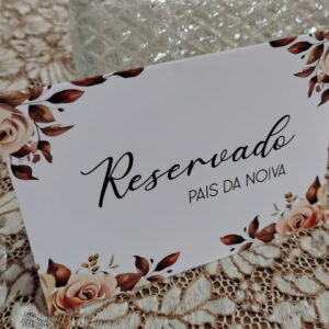 Reservado Casamento | Flores e Folhas Marrom