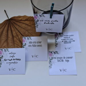Tags Divertidas para Drinks | Personalizadas | com Pregador